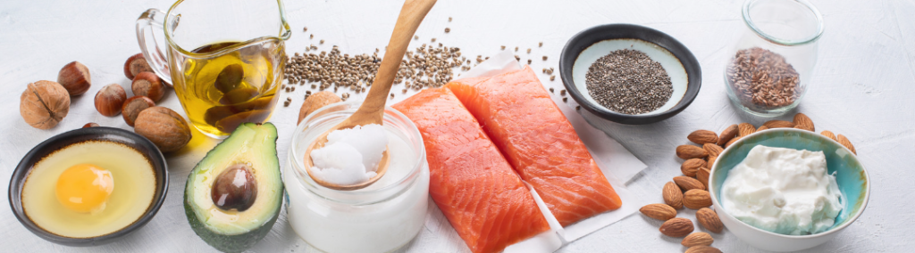 Verschillende soorten vet voor stimulans van vetverbranding